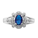14k White Gold Diamond and Oval Emerald Ring RM5758