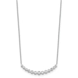 14k White Gold 1/4 carat Diamond Bezel-set Curved Bar 18 inch Necklace PM1005
