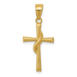 14k Polished Cross with Drape Pendant C3813