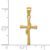 14k Polished Cross with Drape Pendant C3813
