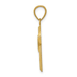 14k Polished Cross with Drape Pendant C3813