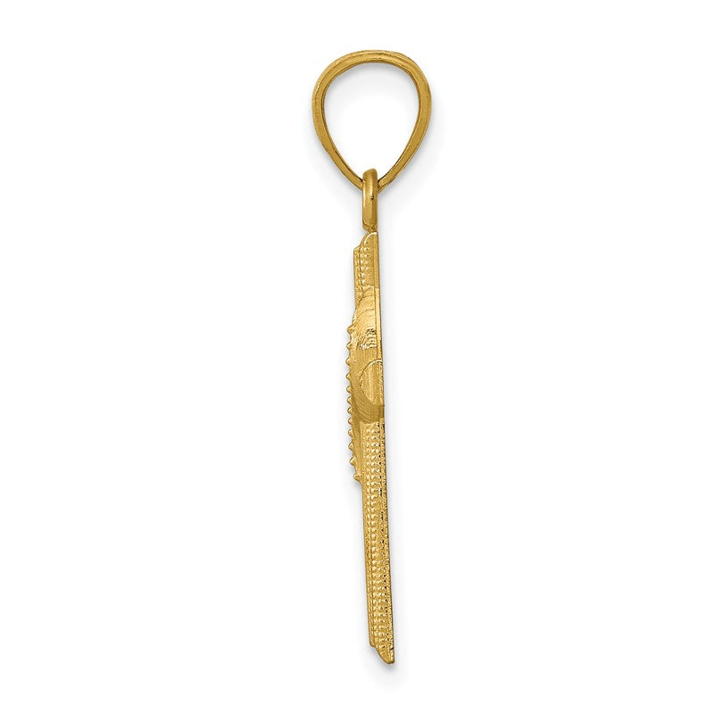 14k Polished Cross with Drape Pendant C3813