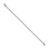 14k White Gold Complete 2 carat Round AAA Diamond Bar Link 7 inch Tennis Bracelet X636WAAA
