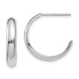 14k White Gold 3.5x17mm Polished J-Hoop Post Earrings TM402