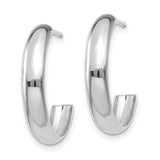 14k White Gold 3.5x17mm Polished J-Hoop Post Earrings TM402