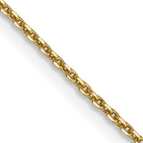 14K 26 inch .9mm Diamond-cut Round Open Link Cable with Lobster Clasp Chain PEN326
