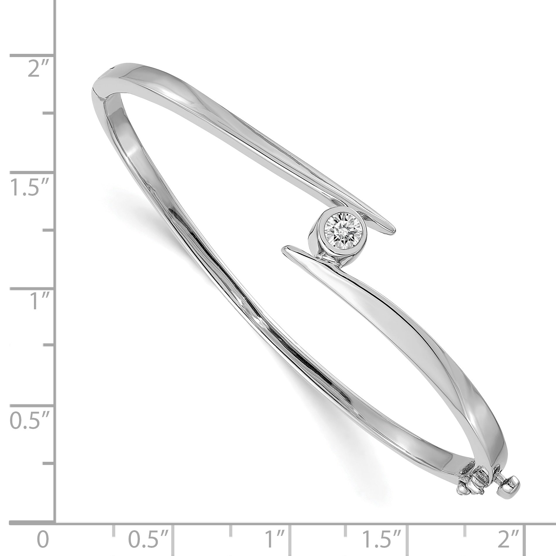 14k White Gold Complete 1/2 carat VS Diamond Hinged Oval Bangle Bracelet XB169VS