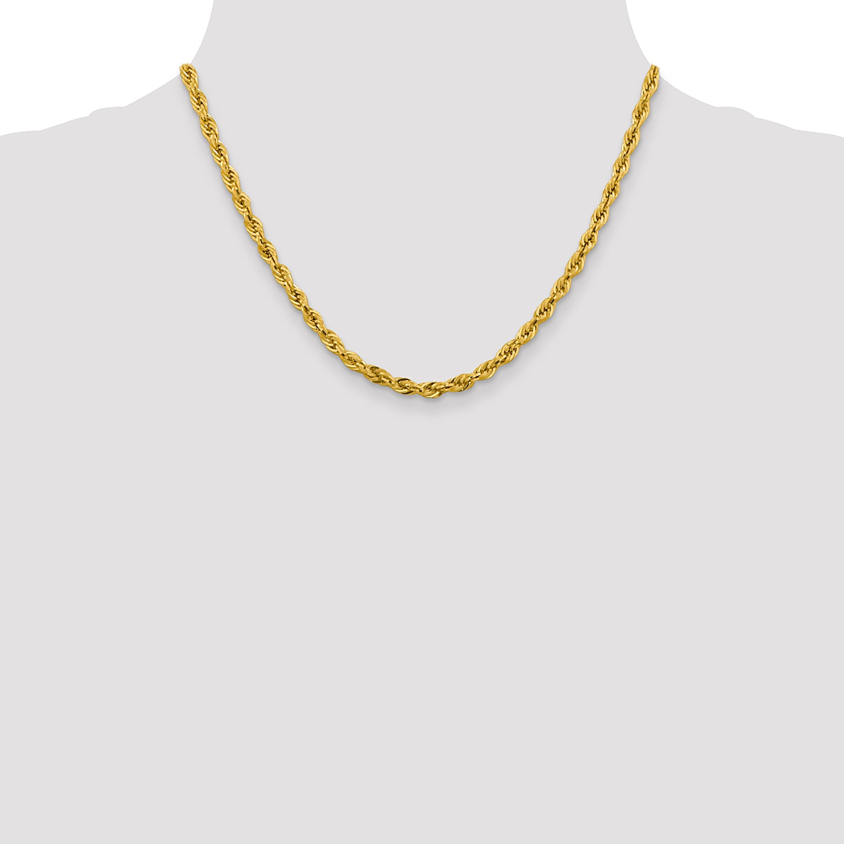 14K 26 inch 4.25mm Semi Solid Rope with Lobster Clasp Chain BC168