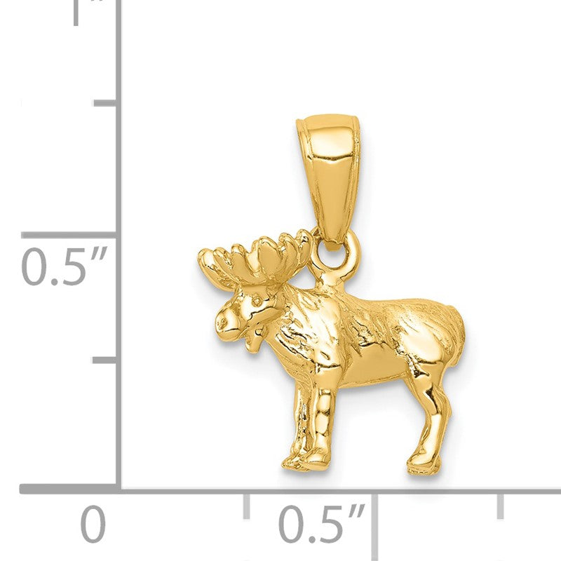 14k 3-D Moose Pendant K3327