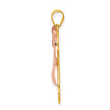 14k Two-tone The Kids Medium Puffed Girl with Bow on Left Engravable Joy Charm XK585