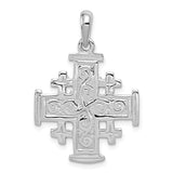 14k White Gold Jerusalem Cross Pendant D1658
