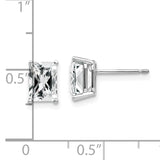 14k White Gold 7x5mm Octagon Radiant-Cut Cubic Zirconia Post Earrings XE66WCZ