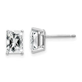 14k White Gold 7x5mm Octagon Radiant-Cut Cubic Zirconia Post Earrings XE66WCZ