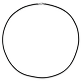 14k White Gold Clasp 2mm 16 inch Black Leather Cord Necklace XG261