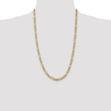 14K 26 inch 5.25mm Flat Figaro with Lobster Clasp Chain FFL140
