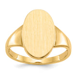 14k 9.0x14.5mm Oval Open Back Signet Ring RS189
