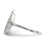 14k White Gold 9.0x11.5mm Open Back Signet Ring RS566