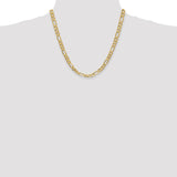 14K 26 inch 6.25mm Flat Figaro with Lobster Clasp Chain FFL160