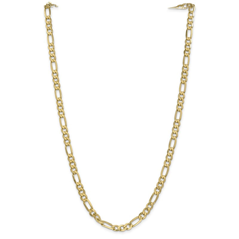 14K 26 inch 6.25mm Flat Figaro with Lobster Clasp Chain FFL160