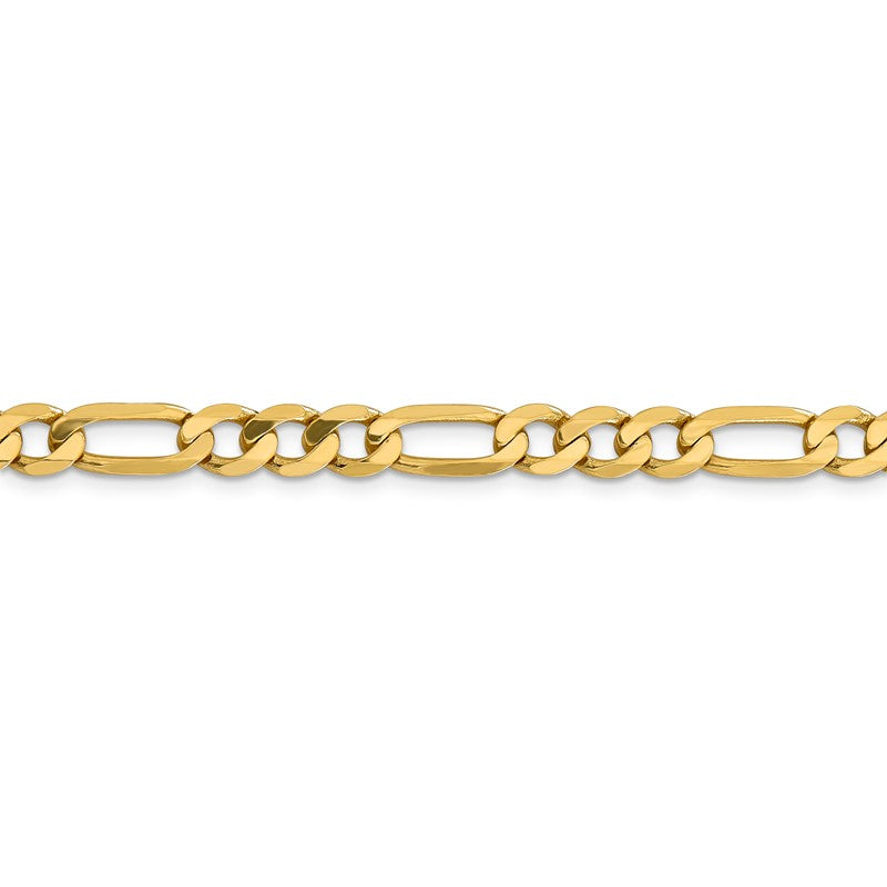 14K 26 inch 6.25mm Flat Figaro with Lobster Clasp Chain FFL160