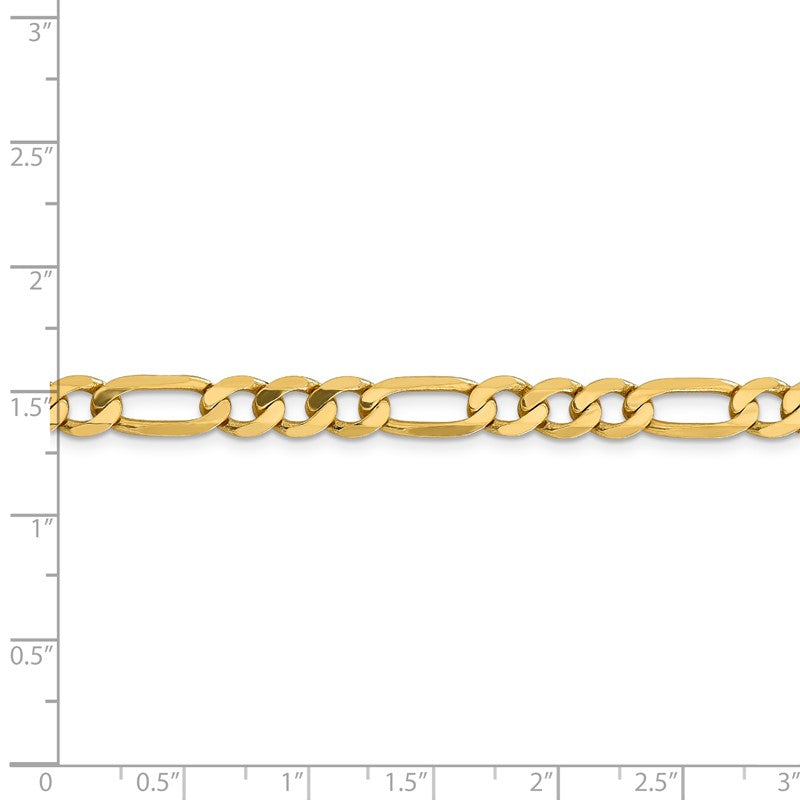 14K 26 inch 6.25mm Flat Figaro with Lobster Clasp Chain FFL160