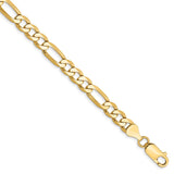 14K 26 inch 6.25mm Flat Figaro with Lobster Clasp Chain FFL160