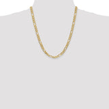14K 26 inch 6.25mm Flat Figaro with Lobster Clasp Chain FFL160