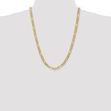 14K 26 inch 6.25mm Flat Figaro with Lobster Clasp Chain FFL160