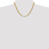 14K 26 inch 6.25mm Flat Figaro with Lobster Clasp Chain FFL160