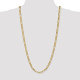 14K 26 inch 6.25mm Flat Figaro with Lobster Clasp Chain FFL160