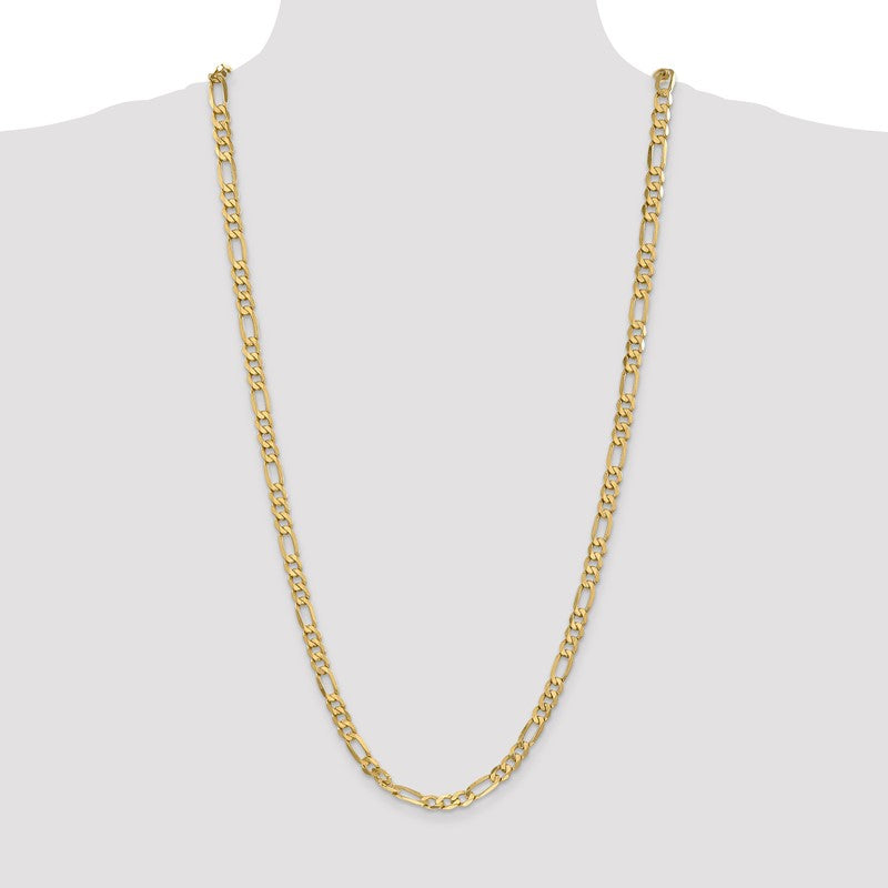 14K 26 inch 6.25mm Flat Figaro with Lobster Clasp Chain FFL160