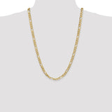 14K 26 inch 6.25mm Flat Figaro with Lobster Clasp Chain FFL160