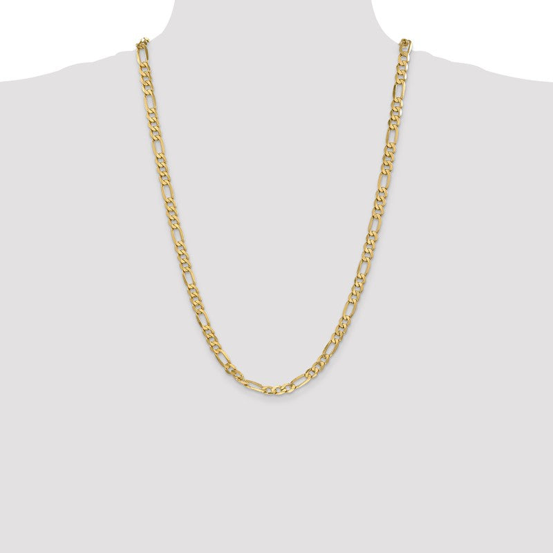 14K 26 inch 6.25mm Flat Figaro with Lobster Clasp Chain FFL160