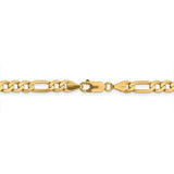 14K 26 inch 6.25mm Flat Figaro with Lobster Clasp Chain FFL160