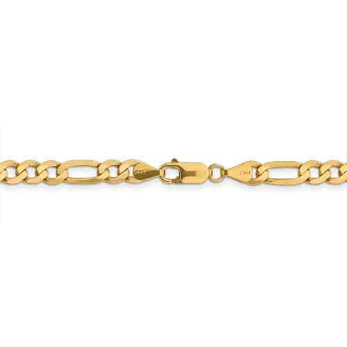 14K 26 inch 6.25mm Flat Figaro with Lobster Clasp Chain FFL160