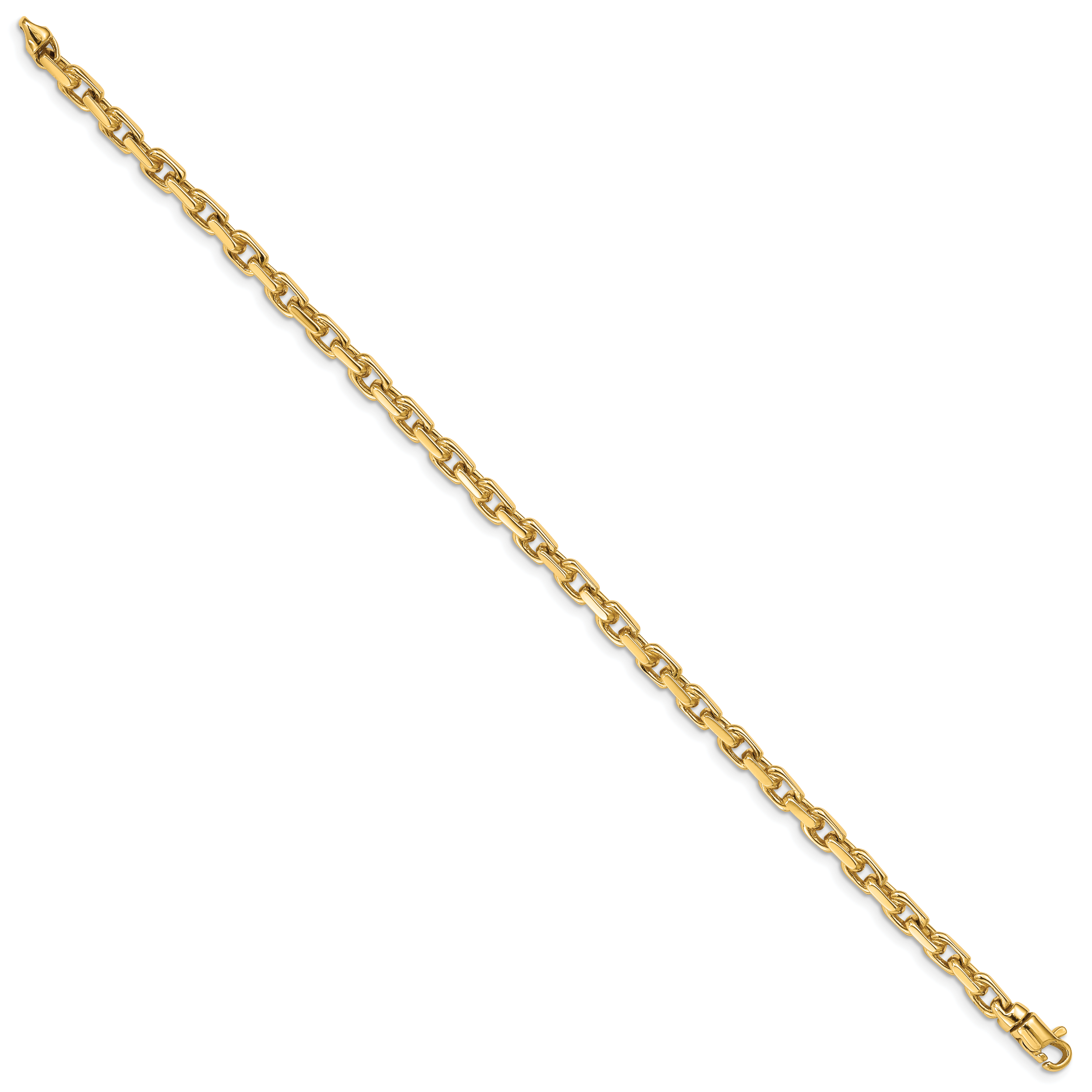 14K 18 inch 4.2mm Hand Polished Fancy Link with Lobster Clasp Chain LK302