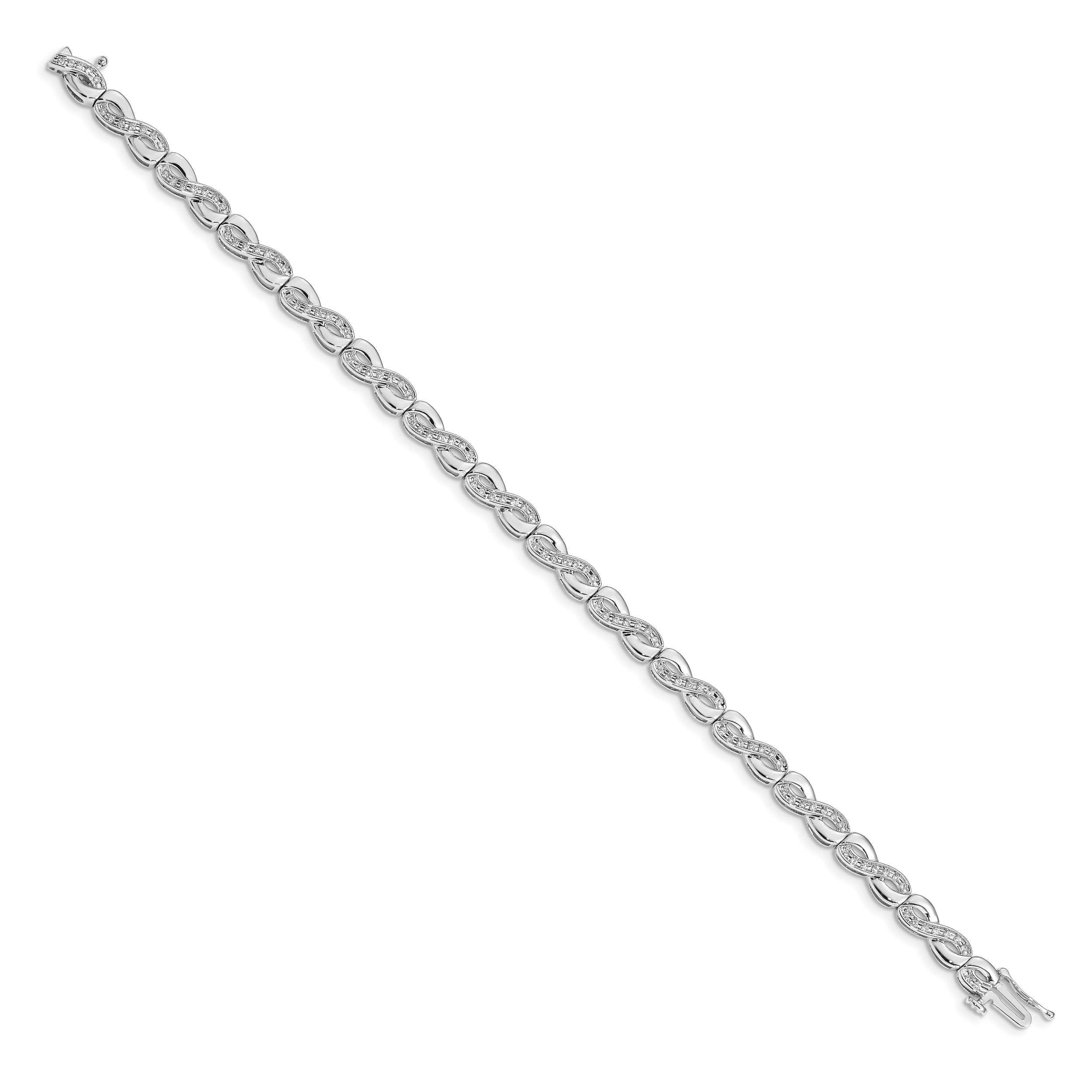 14k White Gold Complete 1/2 carat Diamond Infinity Link 7.5 inch Bracelet BM4637