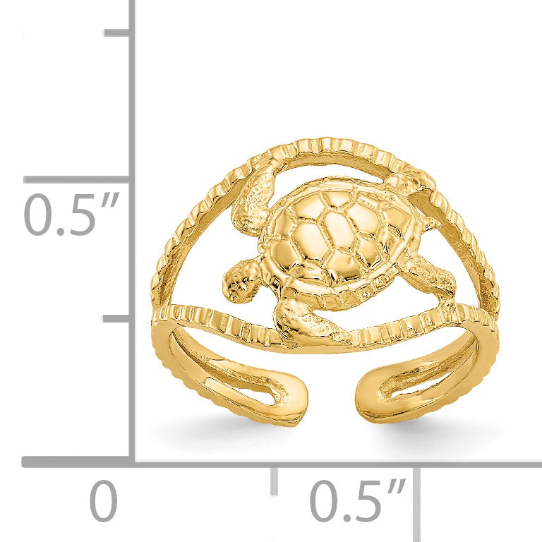 14k Turtle Toe Ring R400