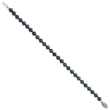 14k White Gold 5-6mm Black Round Akoya Saltwater Cultured Pearl 16 inch Necklace PLB50