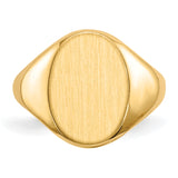 14k 9.5x12.5mm Closed Back Size 4.5 Childs Oval Signet Ring RS182