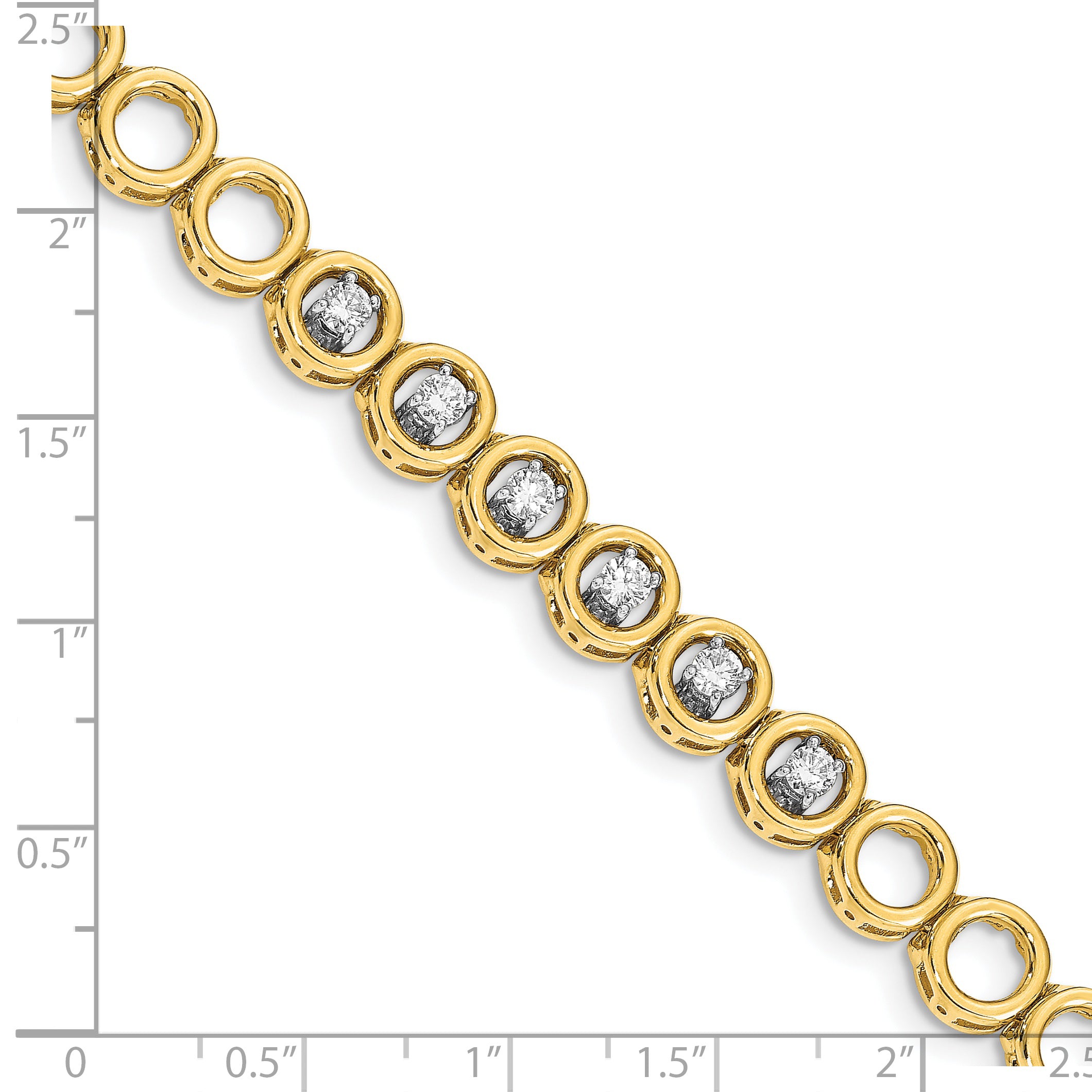14k Complete 3/4 carat Round VS Diamond Circle Add-A-Diamond 7 inch Tennis Bracelet X856VS