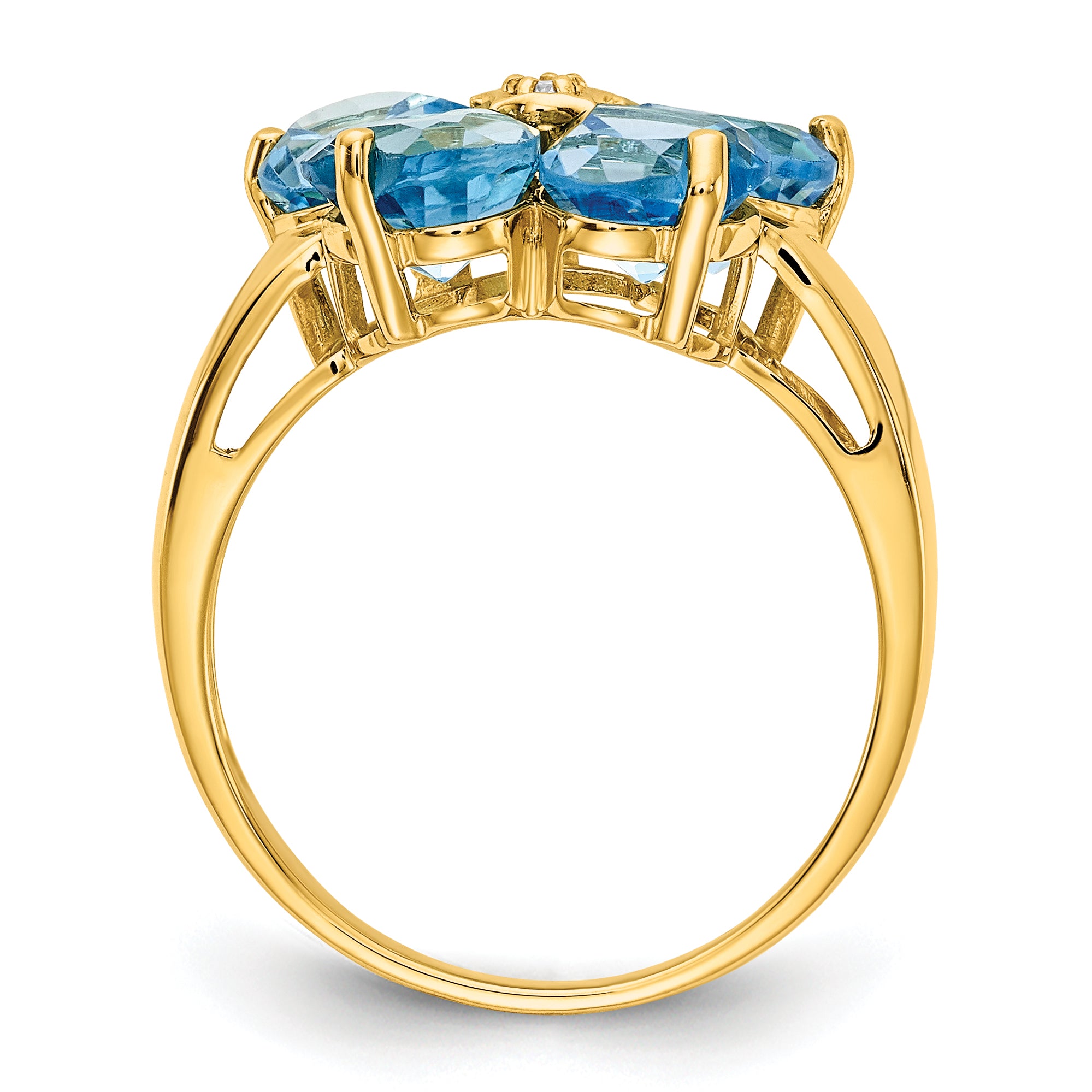 14k 6mm Heart Blue Topaz A Diamond ring Y4583BT/A