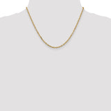 14K 26 inch 3mm Diamond-cut Round Open Link Cable with Lobster Clasp Chain PEN206