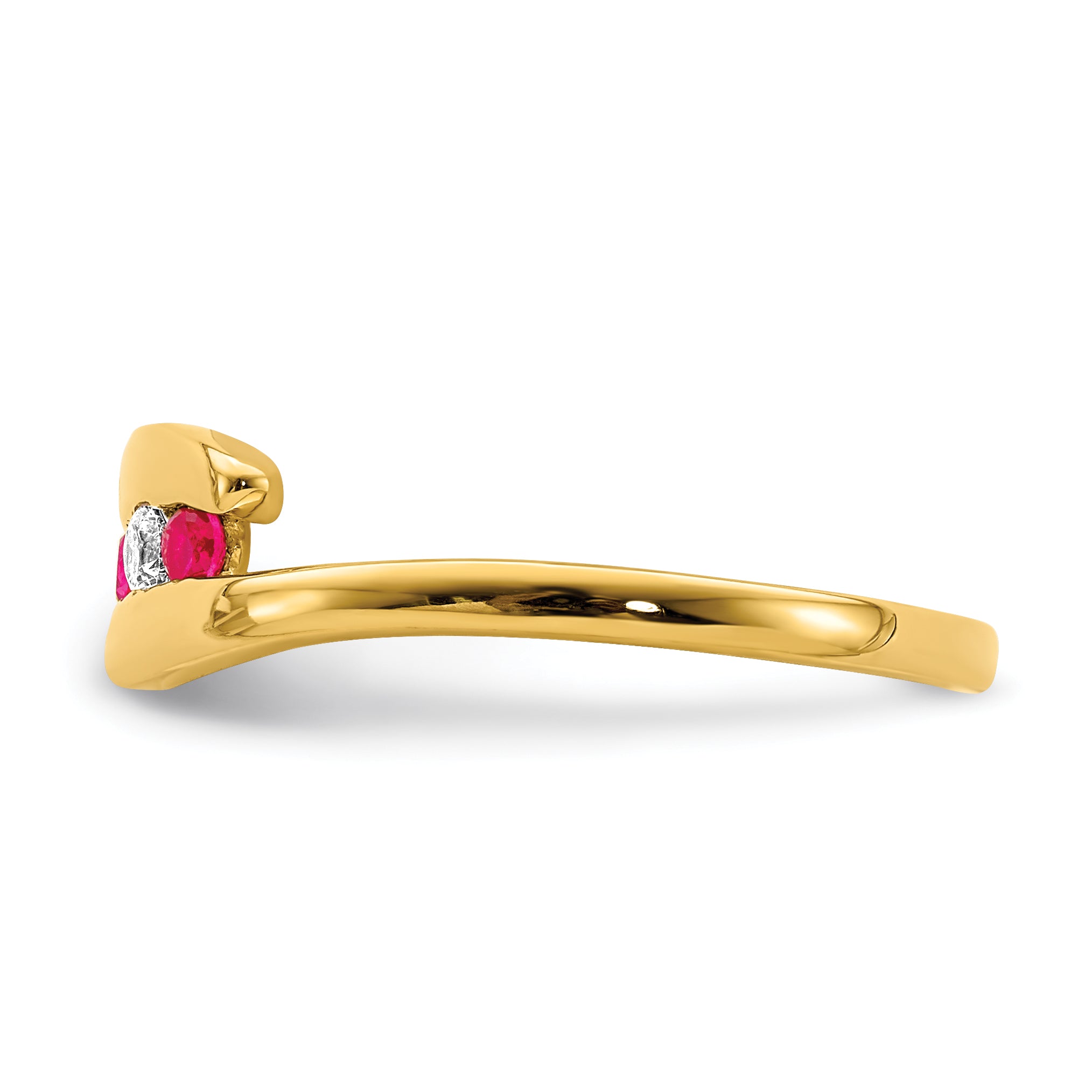 14k Emerald and Diamond 3-stone Bypass Ring RM5742