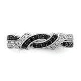 14k White Gold with Black Rhodium 1/4 carat White and Blue Diamond Swirl Ring RM5680