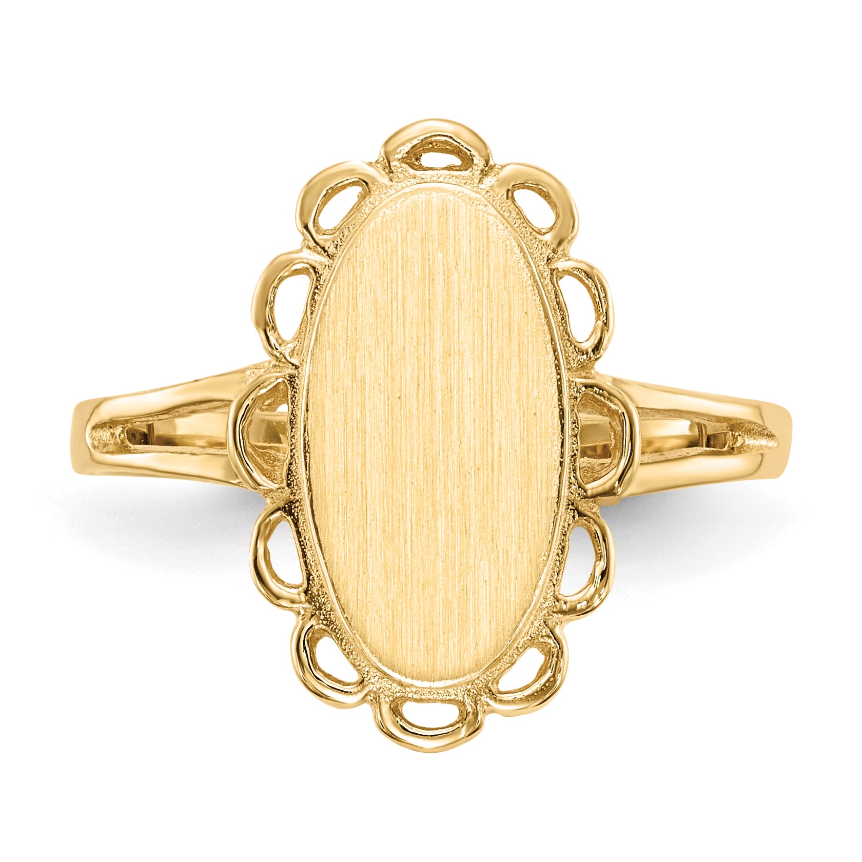 14k 7.0x13.0mm Open Back Signet Ring RS200