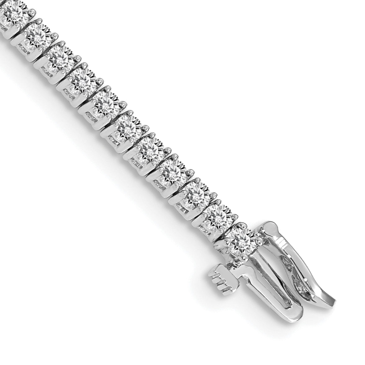 14k White Gold Complete 3.05 carat Round A Diamond 4-prong 7 inch Tennis Bracelet X601WA