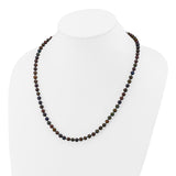 14k 5-6mm Black Near-Round Freshwater Cultured Pearl 16 inch Necklace BPN050