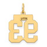 14k Small Polished Number 93 Charm LS93