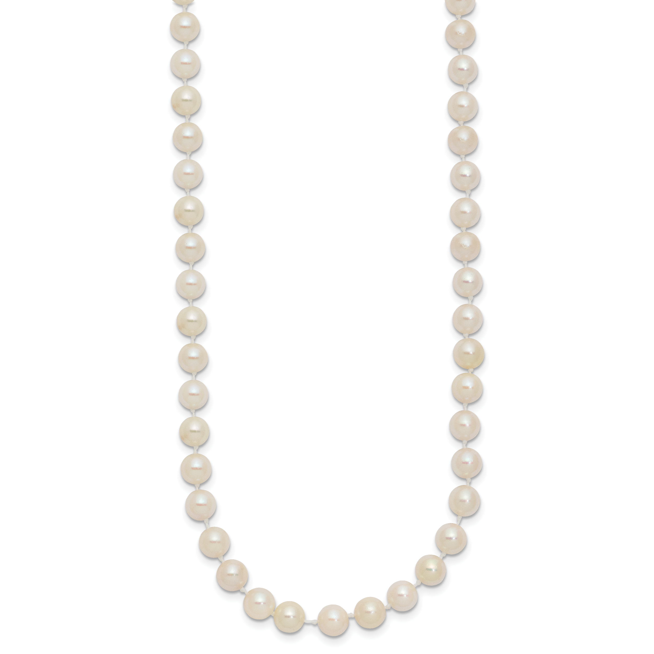 14k 5-6mm White Round Akoya Saltwater Cultured Pearl 16 inch Necklace PL50AA